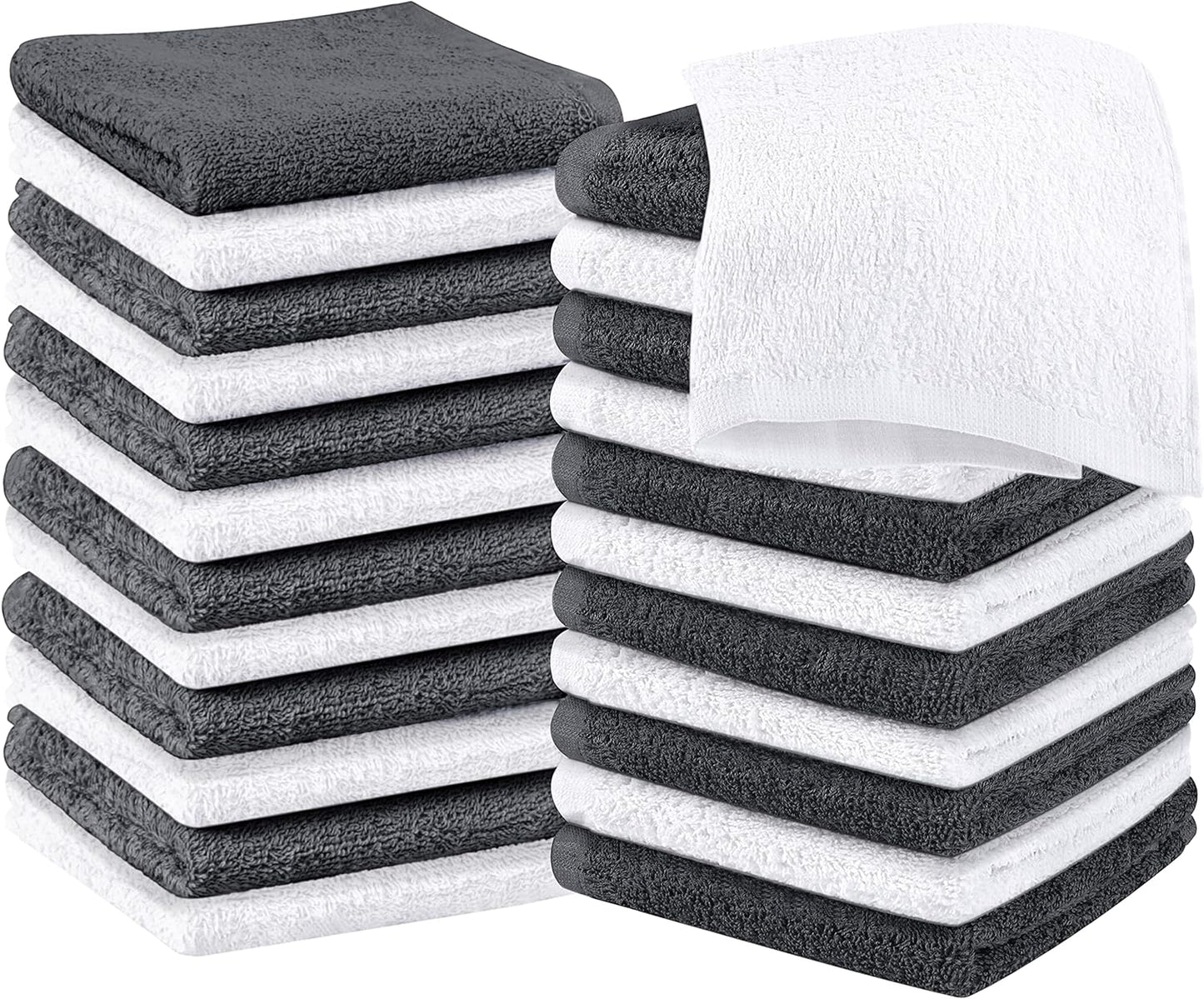 Utopia Towels 12 Pack Cotton Washcloths Set, 100% Ring Spun Cotton, Premium Flannel Face Cloths, Highly Absorbent and Soft Feel Fingertip Towels, Beige