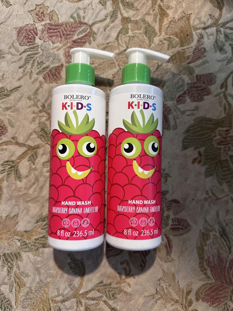 Bolero Kids Raspberry Banana Smoothies Hand Soap for Gentle Cleansing 8 FL oz (2 Pack)