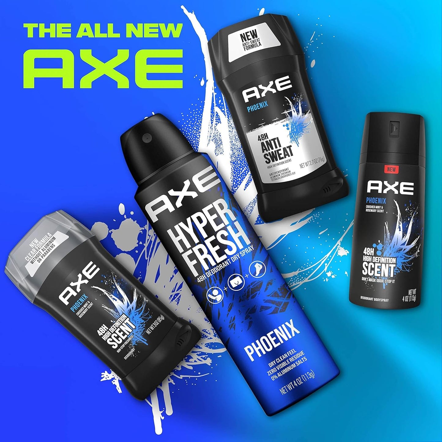 AXE Apollo Deodorant Spray 48 Hour Odor Protection Fresh Sage and Cedarwood Deodorant without Aluminum and without Residue, 4 Ounce (Pack of 4)