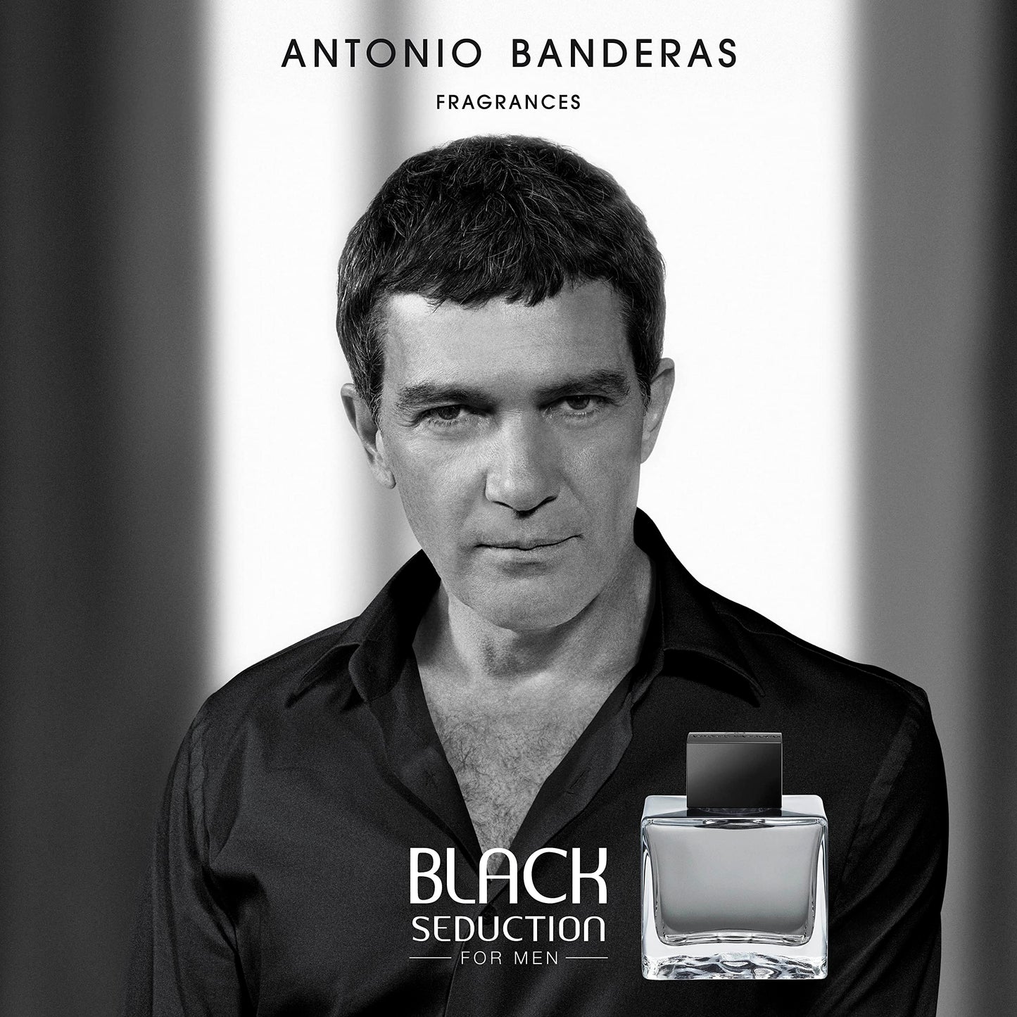 Banderas Antonio Perfumes - Black Seduction - Eau de Toilette Spray for Men - Long Lasting - Elegant, Masculine and Sexy Fragance - Amber Woody Scent- Ideal for Special Events - 3.4 Fl Oz