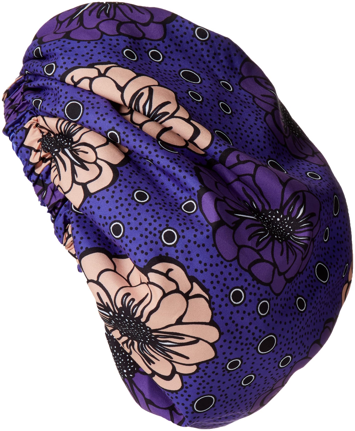 Melanin Crown Silk Hair Wrap for Sleeping â Premium Satin Hair Bonnet for Sleeping â Universal Fit Bonnet for Curly Hair Protects Against Breakage â Beautiful Colorful Designs Satin Sleep Cap Purple