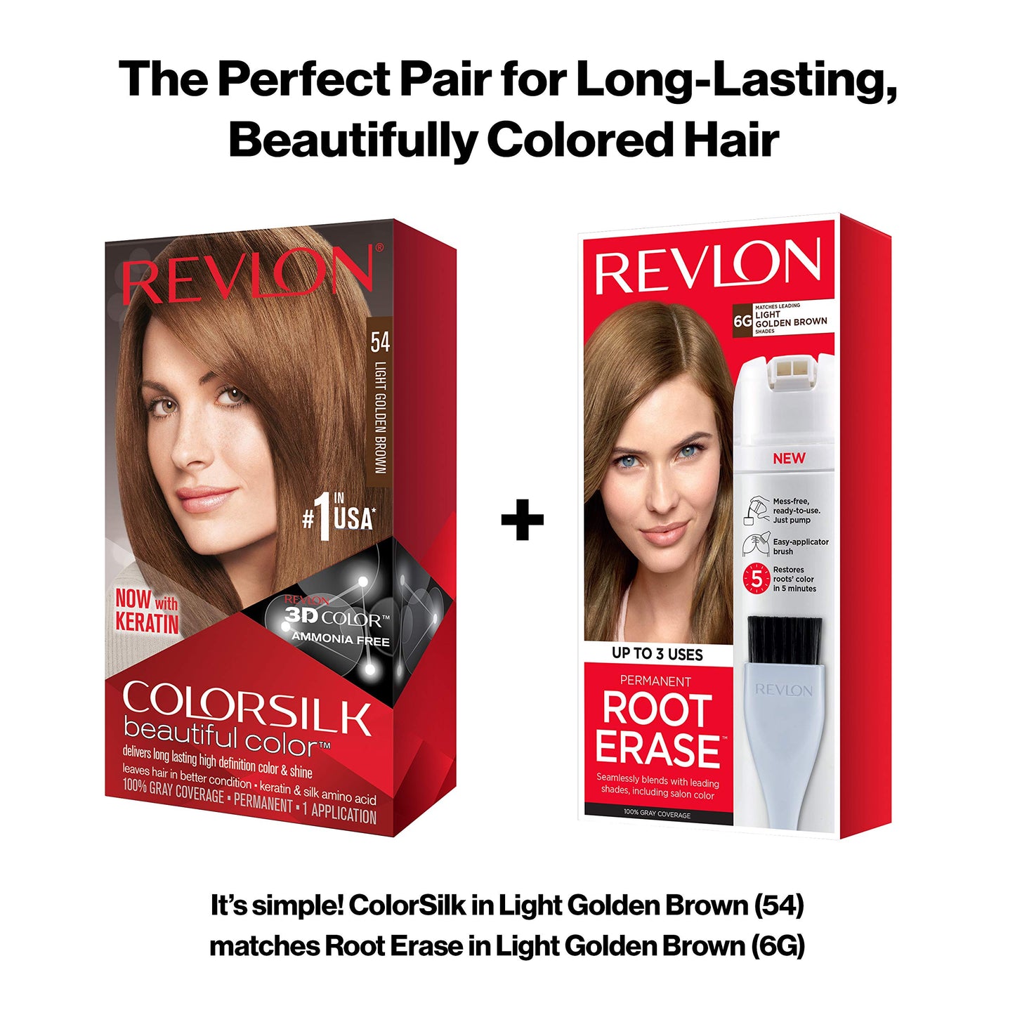 Revlon Colorsilk Beautiful Color, Permanent Hair Dye with Keratin, 100% Gray Coverage, Ammonia Free, 53 Light Golden Brown (Pack of 3)