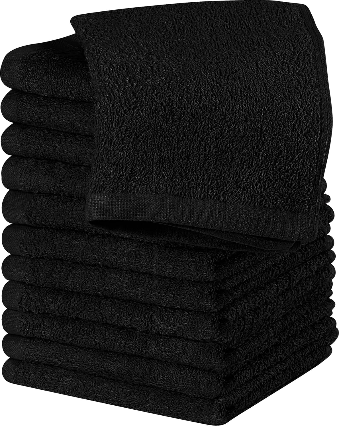 Utopia Towels 12 Pack Cotton Washcloths Set, 100% Ring Spun Cotton, Premium Flannel Face Cloths, Highly Absorbent and Soft Feel Fingertip Towels, Beige