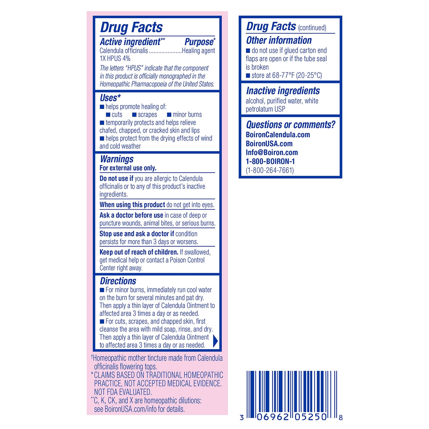 Boiron Calendula Ointment for Relief from Minor Burns, Cuts, Scrapes, and Insect Bites - 1 Oz