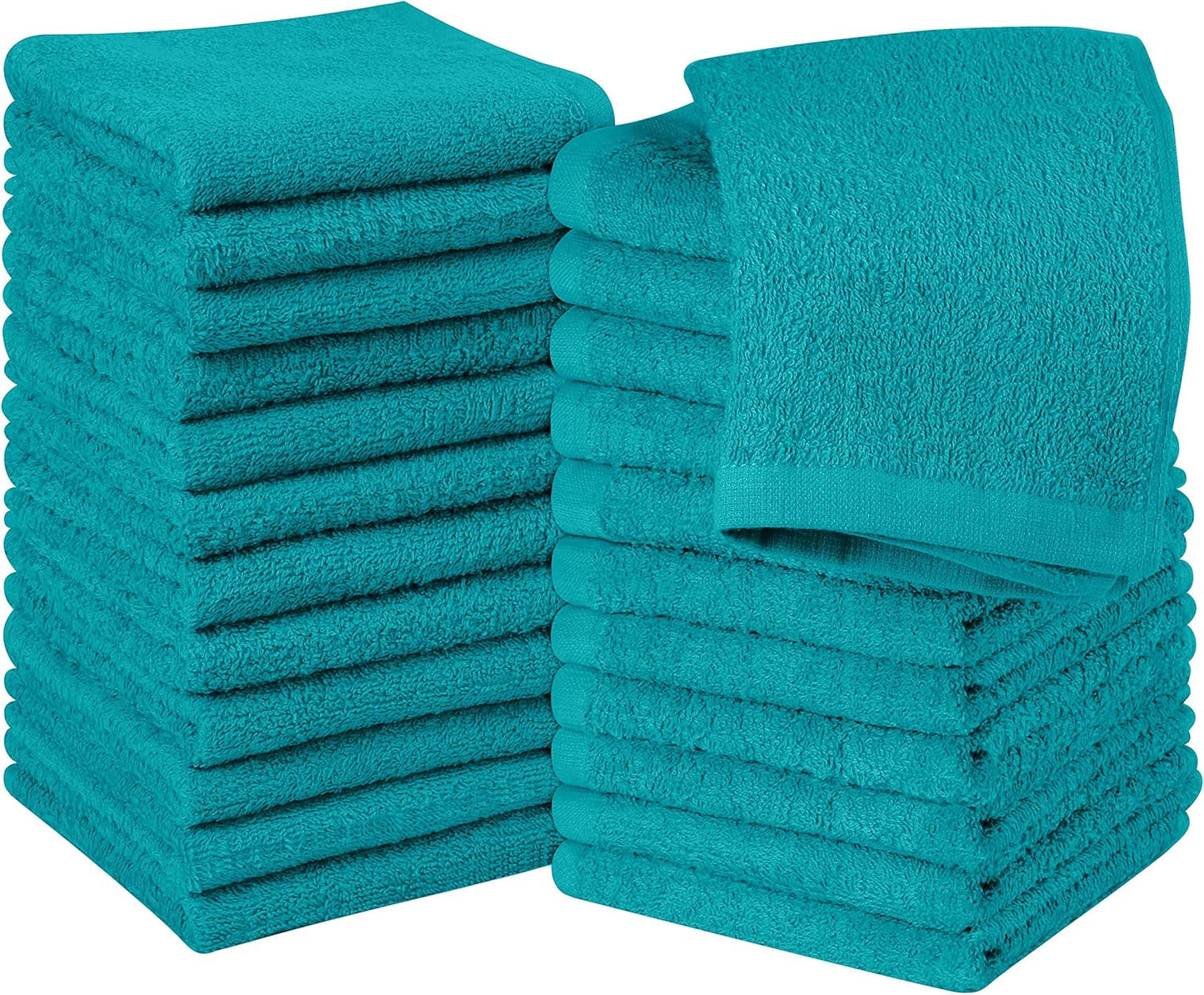 Utopia Towels 12 Pack Cotton Washcloths Set, 100% Ring Spun Cotton, Premium Flannel Face Cloths, Highly Absorbent and Soft Feel Fingertip Towels, Beige