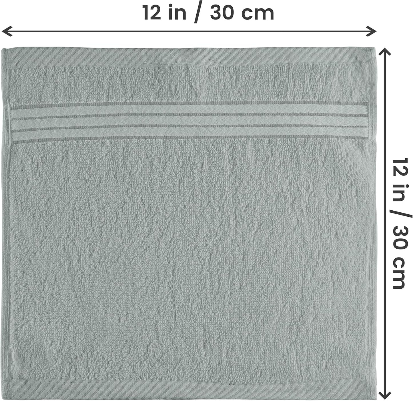Premium 12-Pack Cotton Wash Cloths - Highly Absorbent & Soft 12x12 for Bathroom, Spa, Gym - Plum