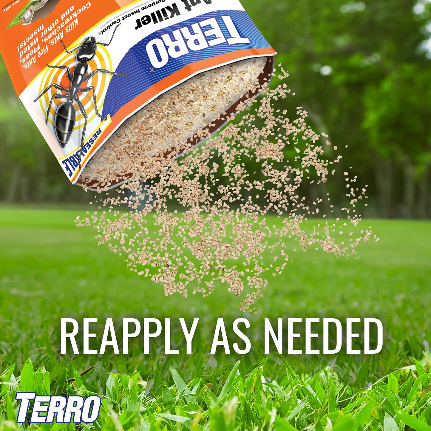 TERRO T901-6 Ant Killer Plus Multi-Purpose Insect Control for Outdoors - Kills Fire Ants, Fleas, Cockroaches, and Other Crawling Insects - 3lb (Pack of 2)