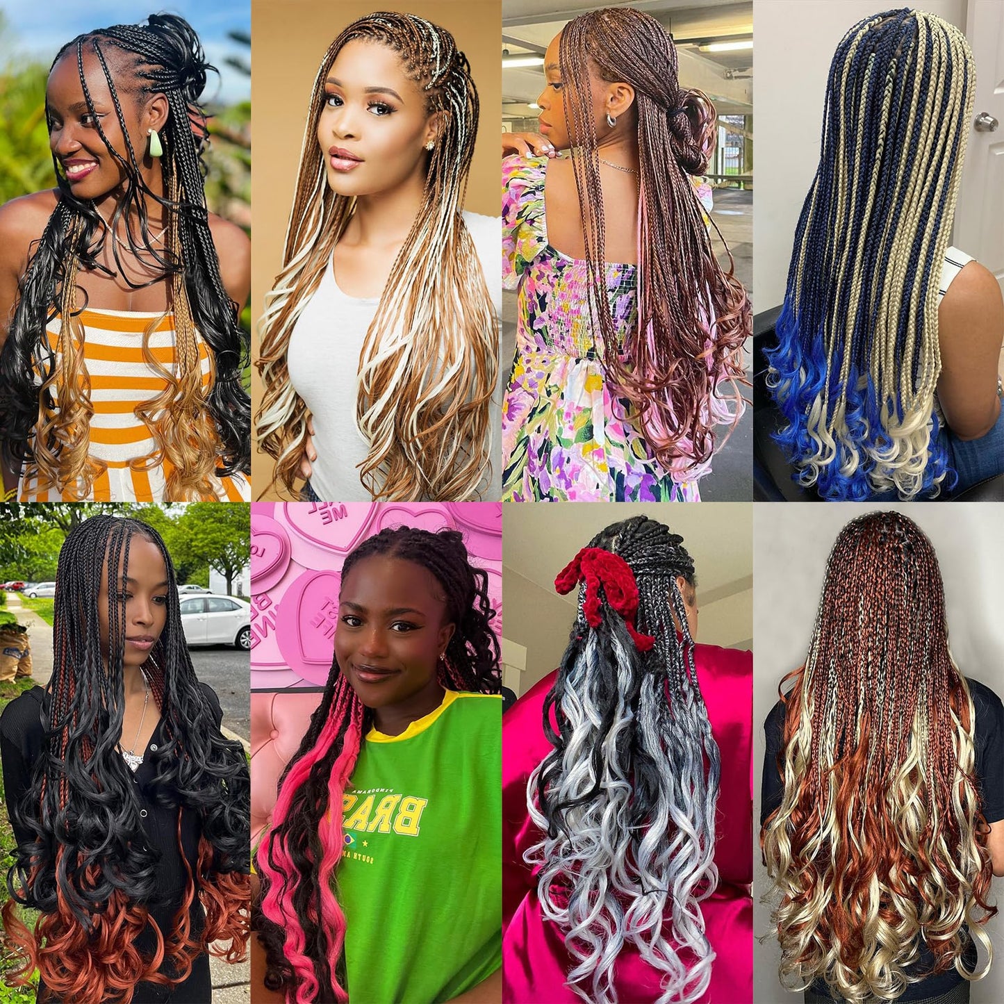 COOKOO 22 Inch Ginger French Curly Braiding Hair 2 Pack Soft Bouncy Braids Hair 75g/pack Natural Curly Braiding Hair French Curls Synthetic Hair Extention for Goddess Box Braids Crochet Hair 350#
