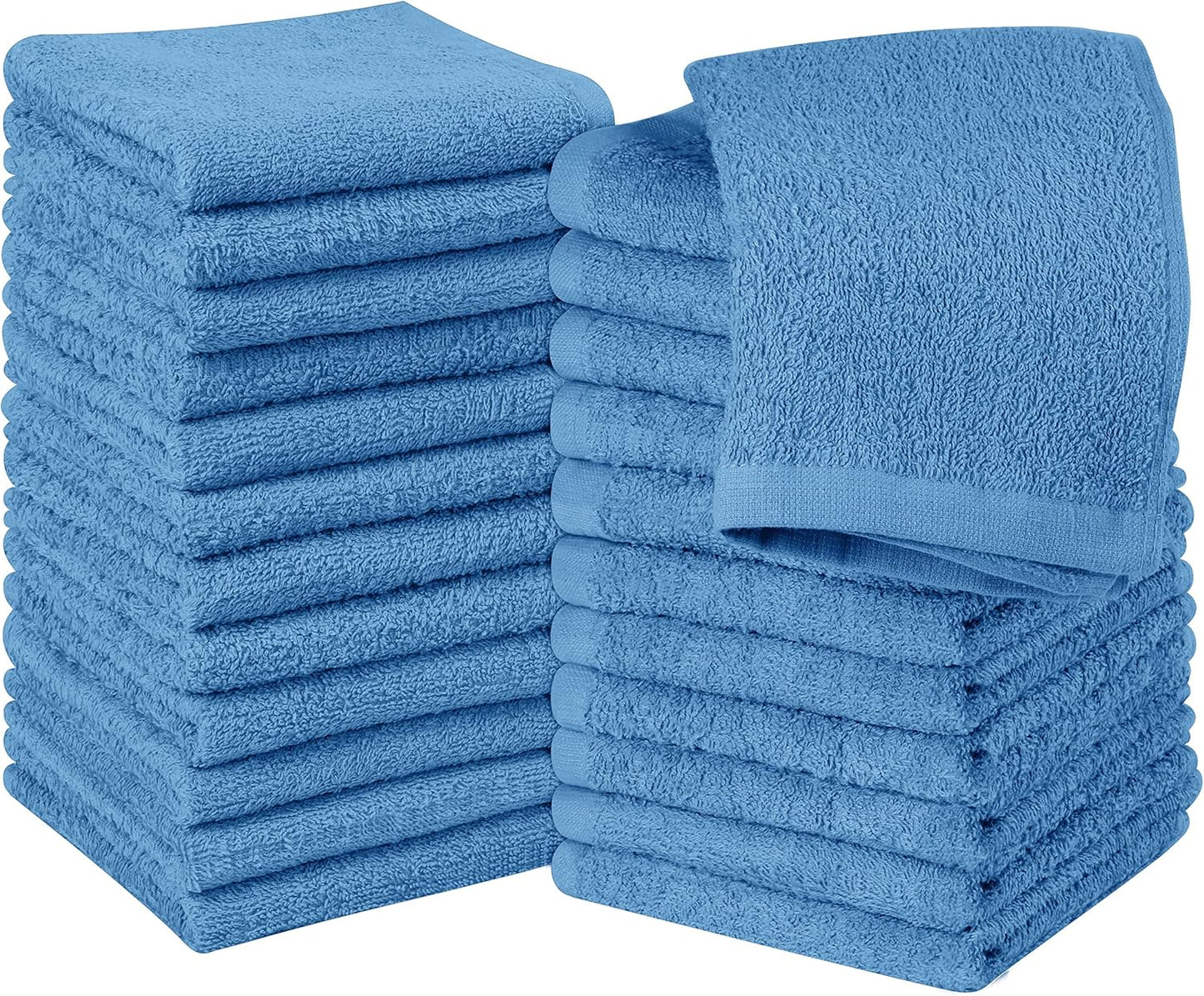 Utopia Towels 12 Pack Cotton Washcloths Set, 100% Ring Spun Cotton, Premium Flannel Face Cloths, Highly Absorbent and Soft Feel Fingertip Towels, Beige