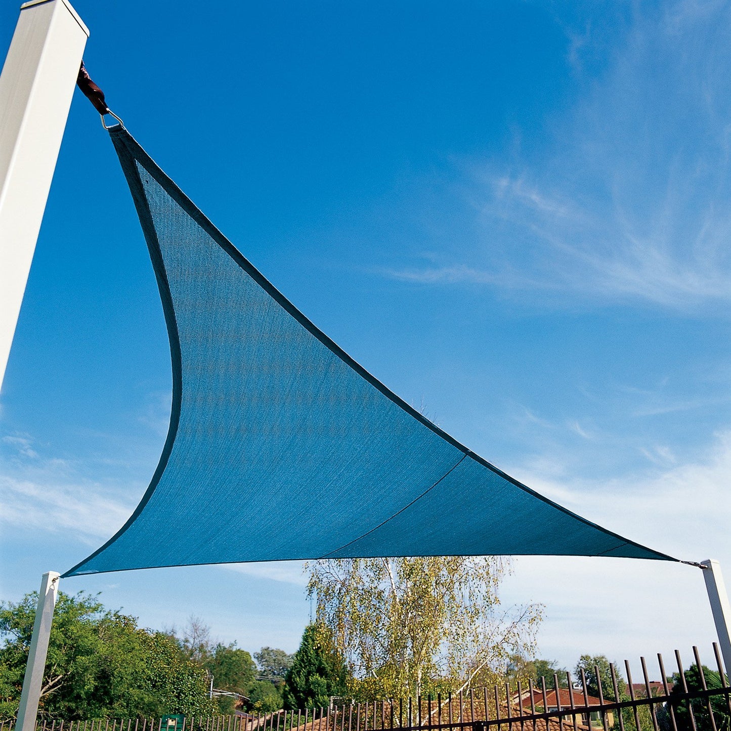 Coolaroo Coolhaven Shade Sail, 95% UV Block Shade and Sun Shield, Medium 12' Triangle Shade Sail Including Hardware Kit, Sahara Tan