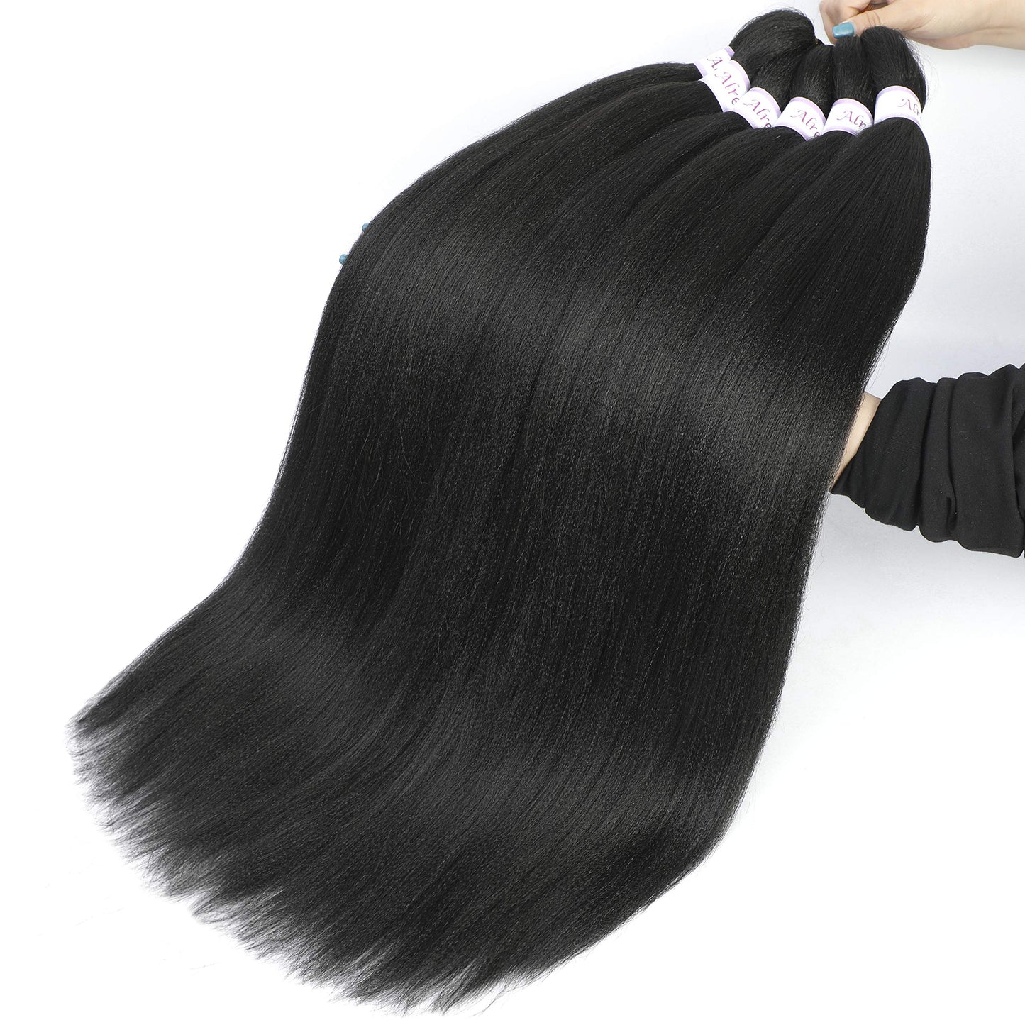 Alrence Pre Stretched Braiding Hair Long Braid 26 Inch 8 Packs Professional Braiding Hair Extensions Synthetic Crochet Twist Braids (26 Inch, 1B#)