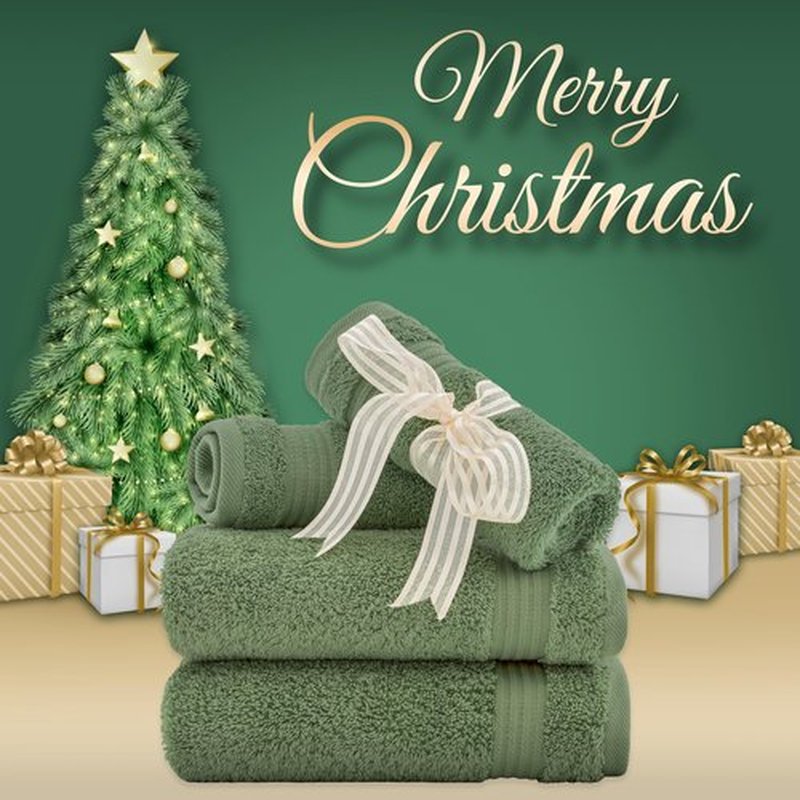 American Veteran Towel, 100% Cotton Turkish Washcloths for Bathroom Essentials 4 Pack, Soft Absorbent Wash Cloths Quick Drying Small Towels Washrags, Sage Green