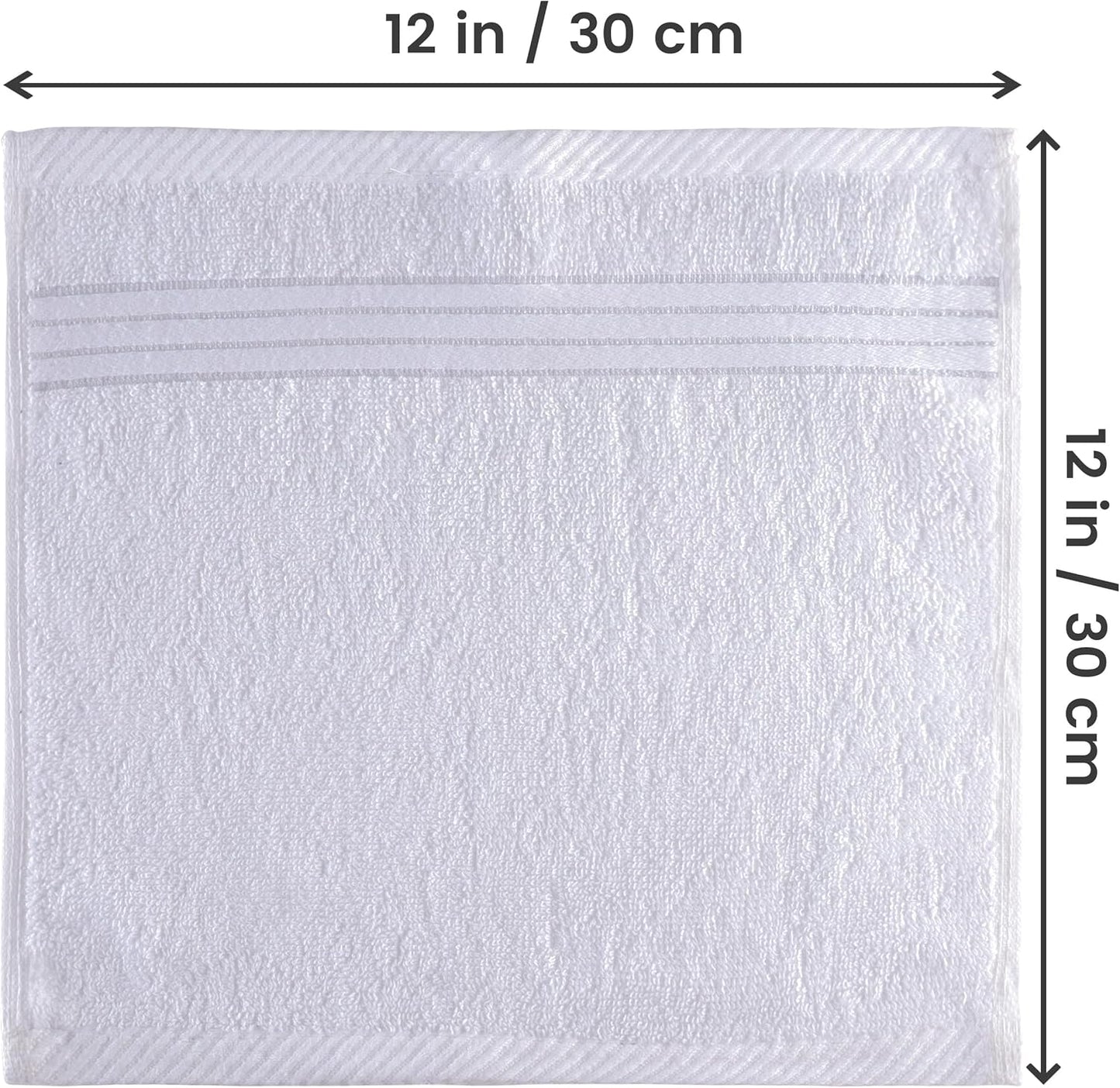 Premium 12-Pack Cotton Wash Cloths - Highly Absorbent & Soft 12x12 for Bathroom, Spa, Gym - Plum