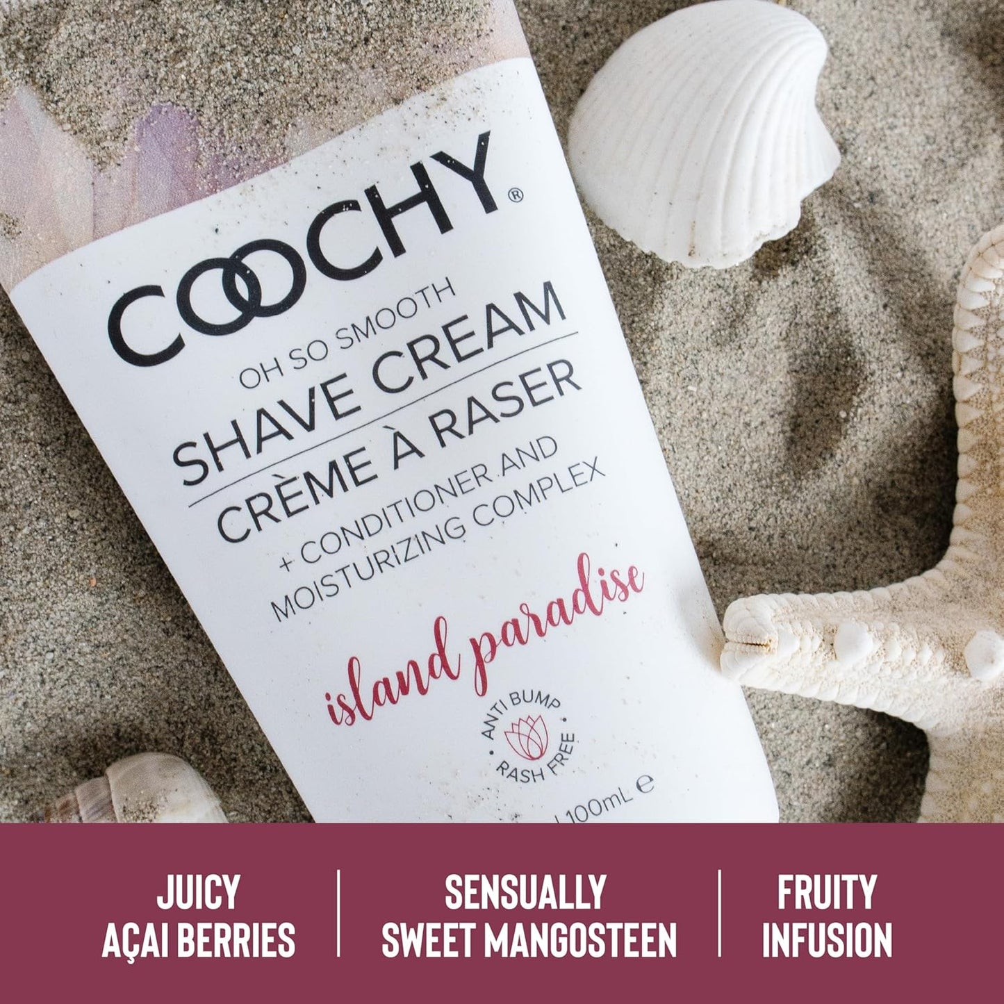 Coochy Shave Cream - Moisturizing Shave Lotion - Gentle Intimate Shaving Cream - For Bikini Area, Underarms, Legs & More - Rash-Free, Hydrating Formula - Island Paradise, 12.5 oz