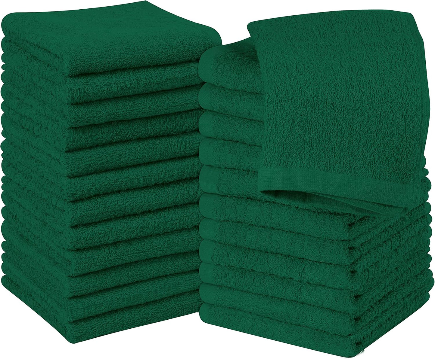 Utopia Towels 12 Pack Cotton Washcloths Set, 100% Ring Spun Cotton, Premium Flannel Face Cloths, Highly Absorbent and Soft Feel Fingertip Towels, Beige
