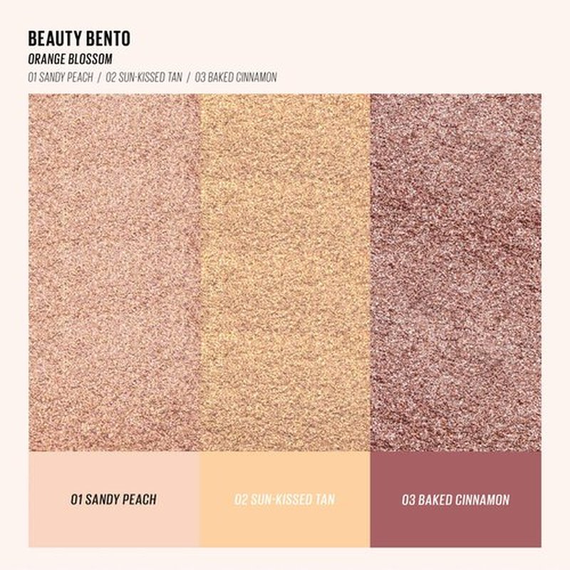 Kaja Beauty Bento Collection - Bouncy Eyeshadow Trio | Peach Orange Tones, Travel Size, 02 Orange Blossom, 2019 Allure Best of Beauty Award, 0.03 Oz