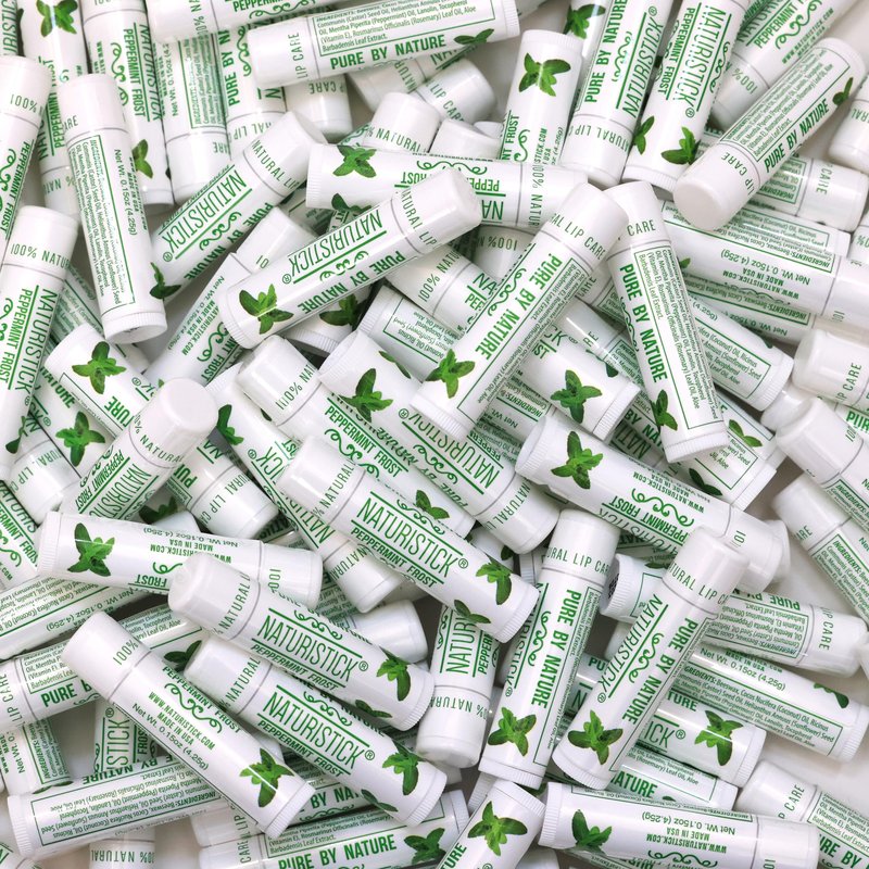Naturistick Natural Beeswax Lip Balm | 150-Pack Bulk | Peppermint | Standard 0.15 oz Tubes