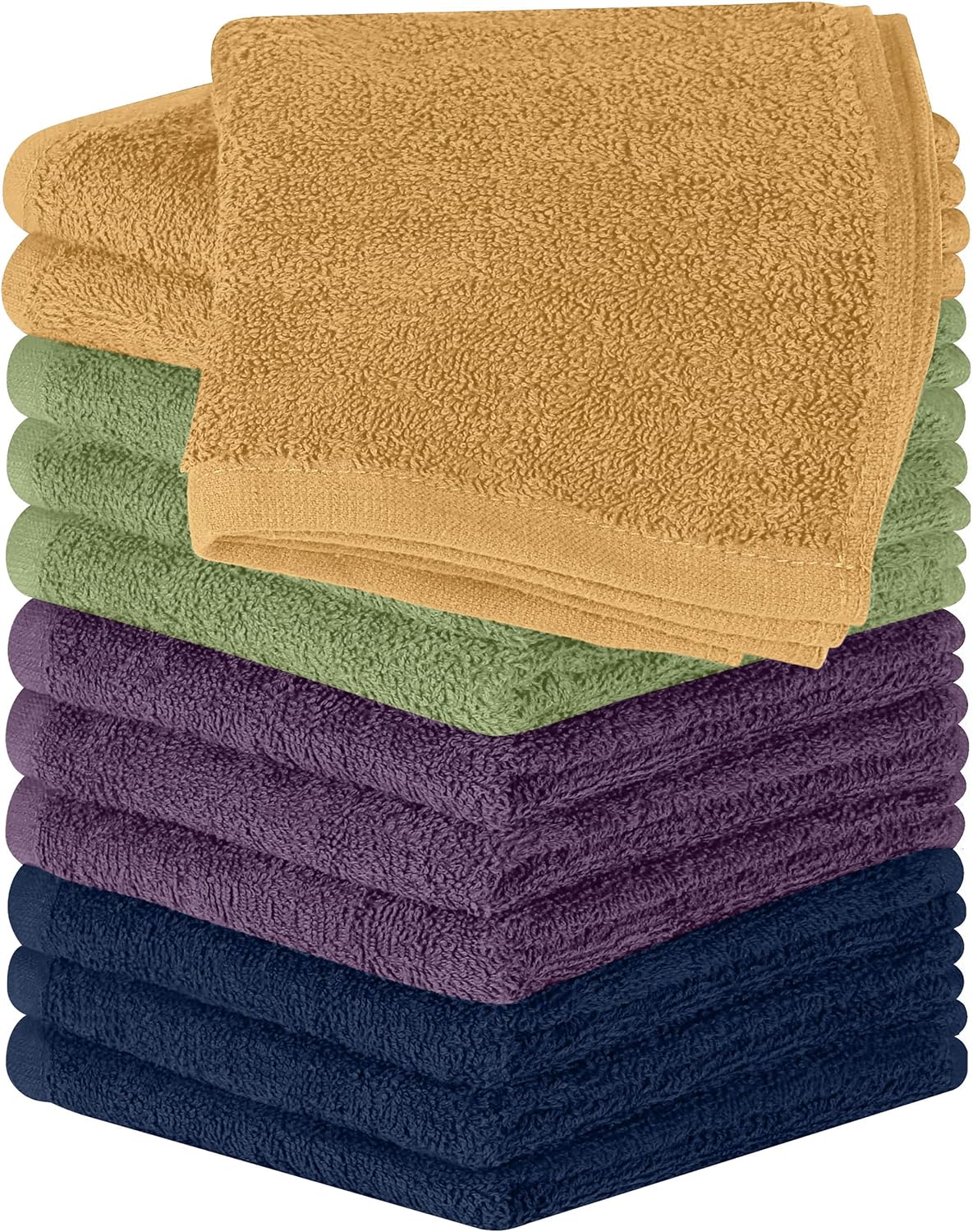 Utopia Towels 12 Pack Cotton Washcloths Set, 100% Ring Spun Cotton, Premium Flannel Face Cloths, Highly Absorbent and Soft Feel Fingertip Towels, Beige