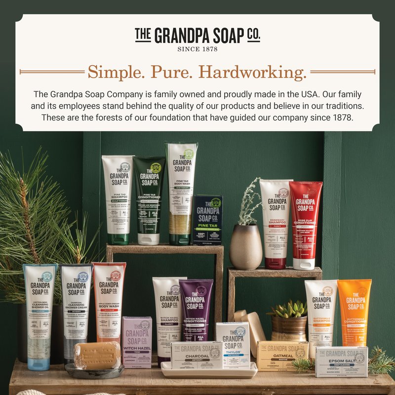 The Grandpa Soap Company Charcoal Cleansing Shower Cream - Clarifies & Restores Congested Pores, With Activated Charcoal & Hemp Seed Oil, Detoxifies, 9.5 Fl Oz, 2 Pack