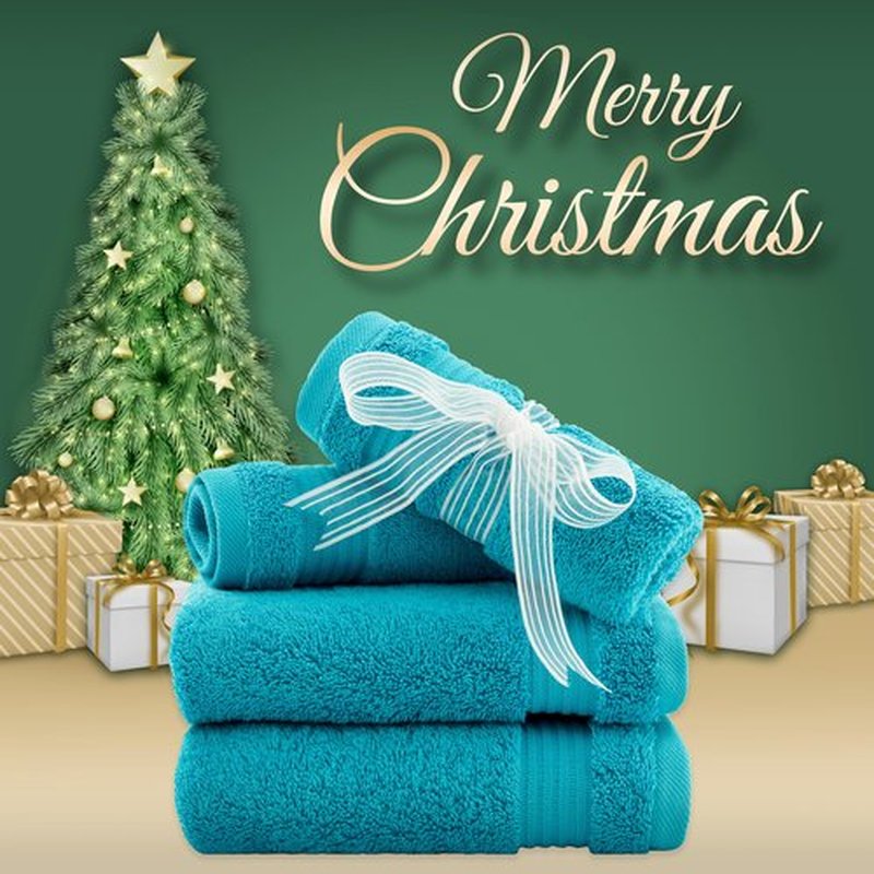 American Veteran Towel, 100% Cotton Turkish Washcloths for Bathroom Essentials 4 Pack, Soft Absorbent Wash Cloths Quick Drying Small Towels Washrags, Aqua Blue