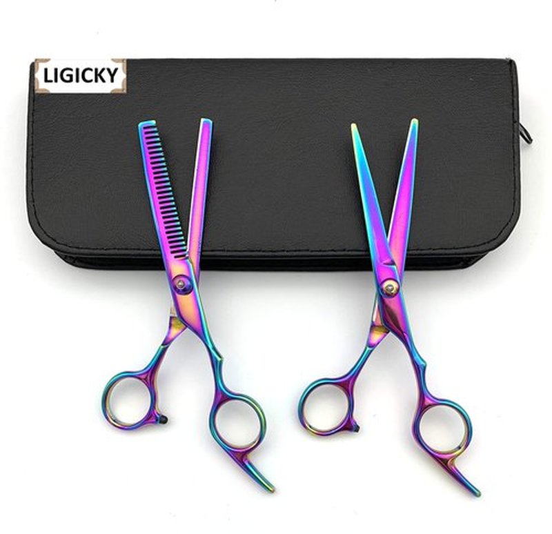 LIGICKY Hair Cutting Scissors Kit Professional Stainless Steel Hairdressing Scissors Set Hair thinning Shears Bang Hair Scissor for Kids/Salon/Home