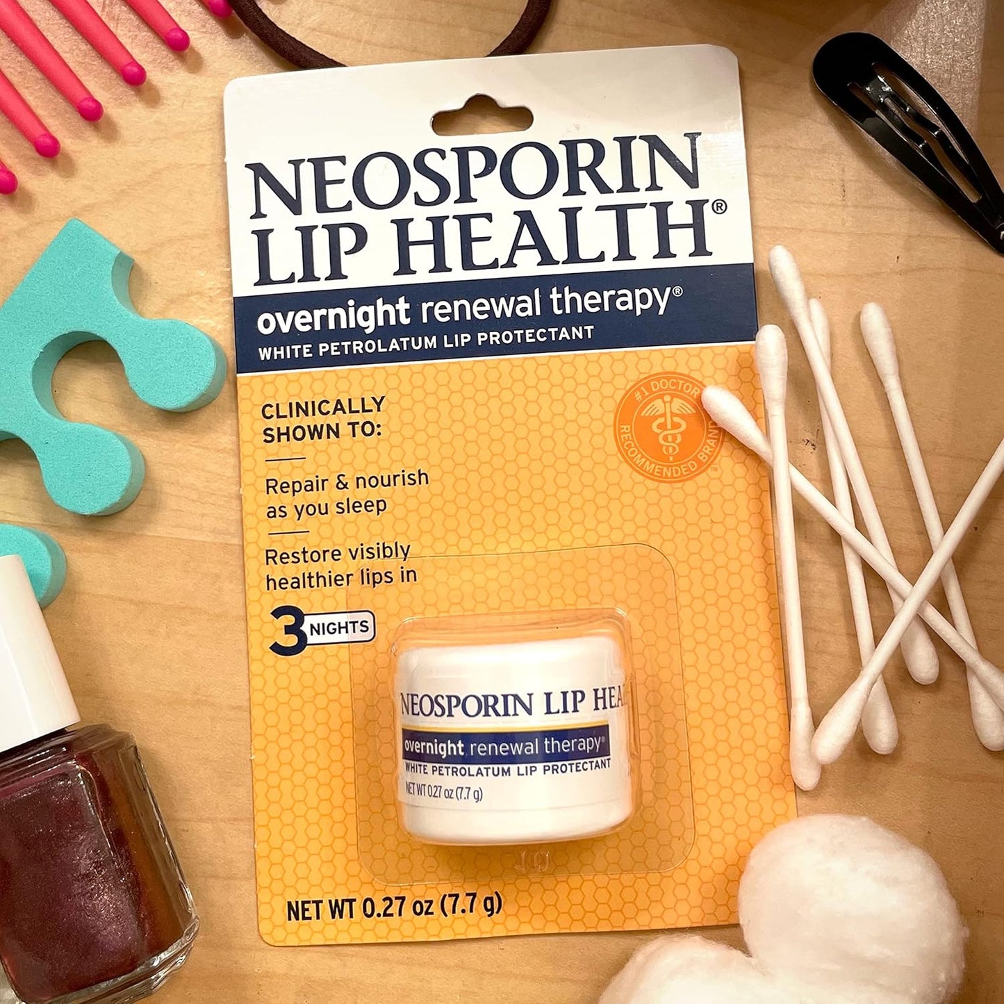 Neosporin Overnight Lip Health Renewal Therapy - 0.27 oz Jar (Pack of 4)