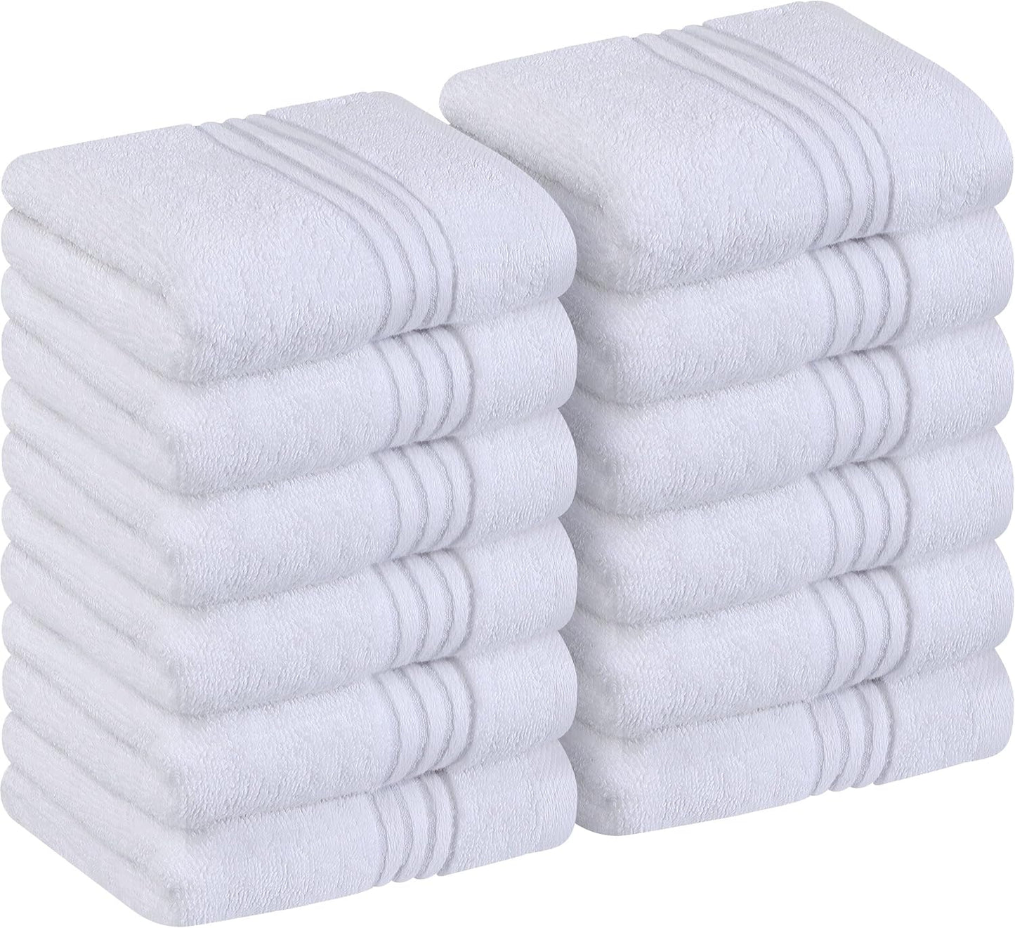 Premium 12-Pack Cotton Wash Cloths - Highly Absorbent & Soft 12x12 for Bathroom, Spa, Gym - Plum