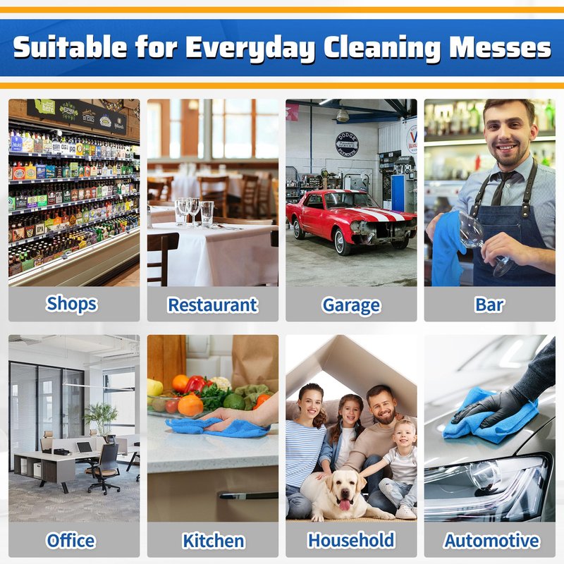 HOMERHYME Shop Towels, 150 Pack Cleaning Rags Microfiber Towels, Bulk All-Purpose Microfiber Cleaning Cloth Lint-Free Wipe Washcloth for Commercial Garage Automotive & Housekeeping 11.5"*11.5"