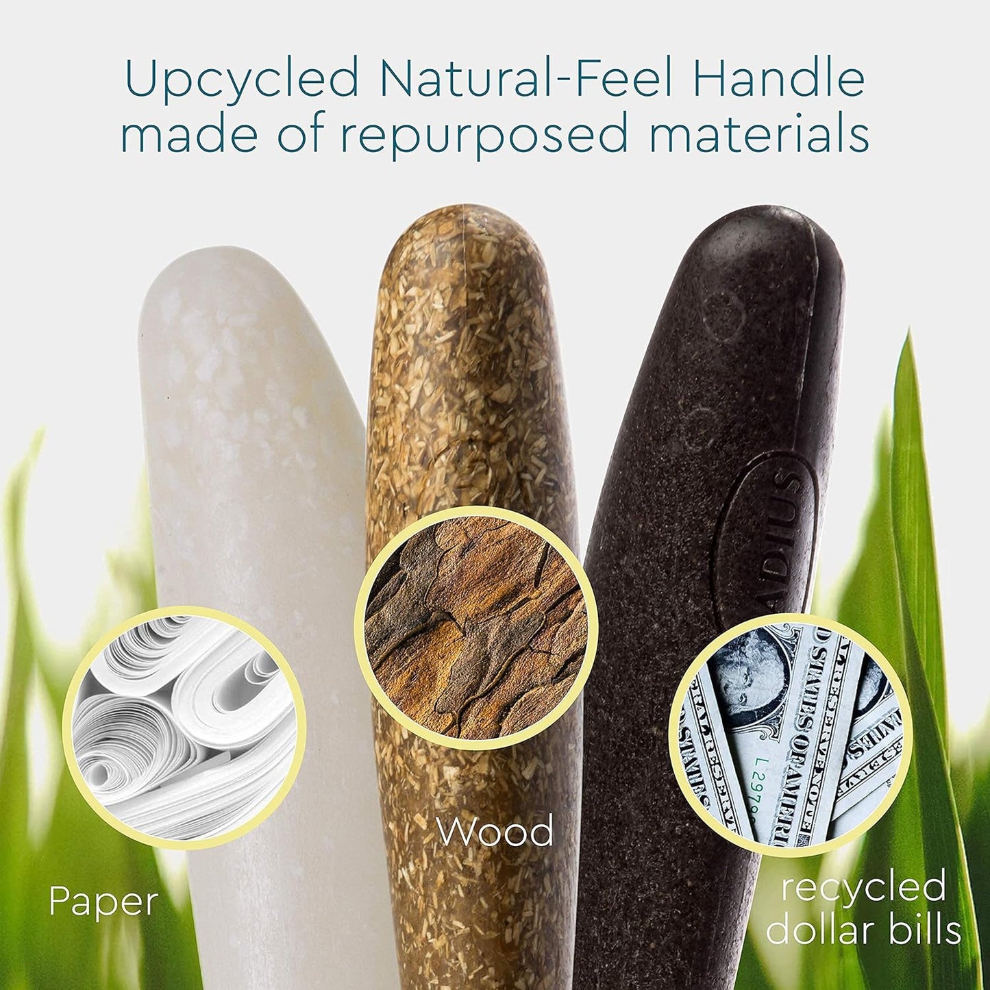 RADIUS Toothbrush Source Floss Brush BPA Free & ADA Accepted Improve Gum Health & Reduce Gum Issues - Super Soft - Cornstarch/Wood/Money - Pack of 3
