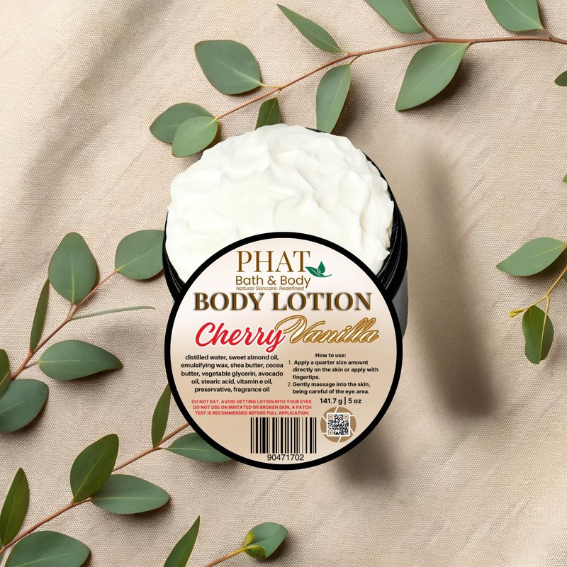 Cherry Vanilla Moisturizing Organic Body Lotion with Shea Cocoa Butter | 5 oz