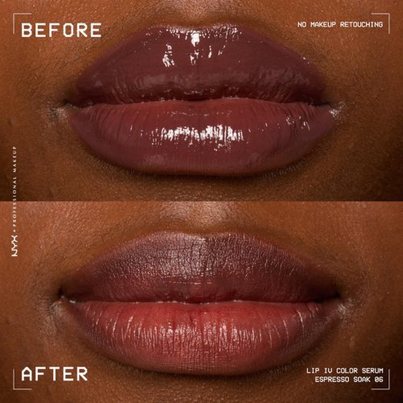 NYX PROFESSIONAL MAKEUP Lip IV Hydrating Gloss Serum, Lip Stain with 12HR Hydration - Espresso Soak (Brown Lip Gloss)