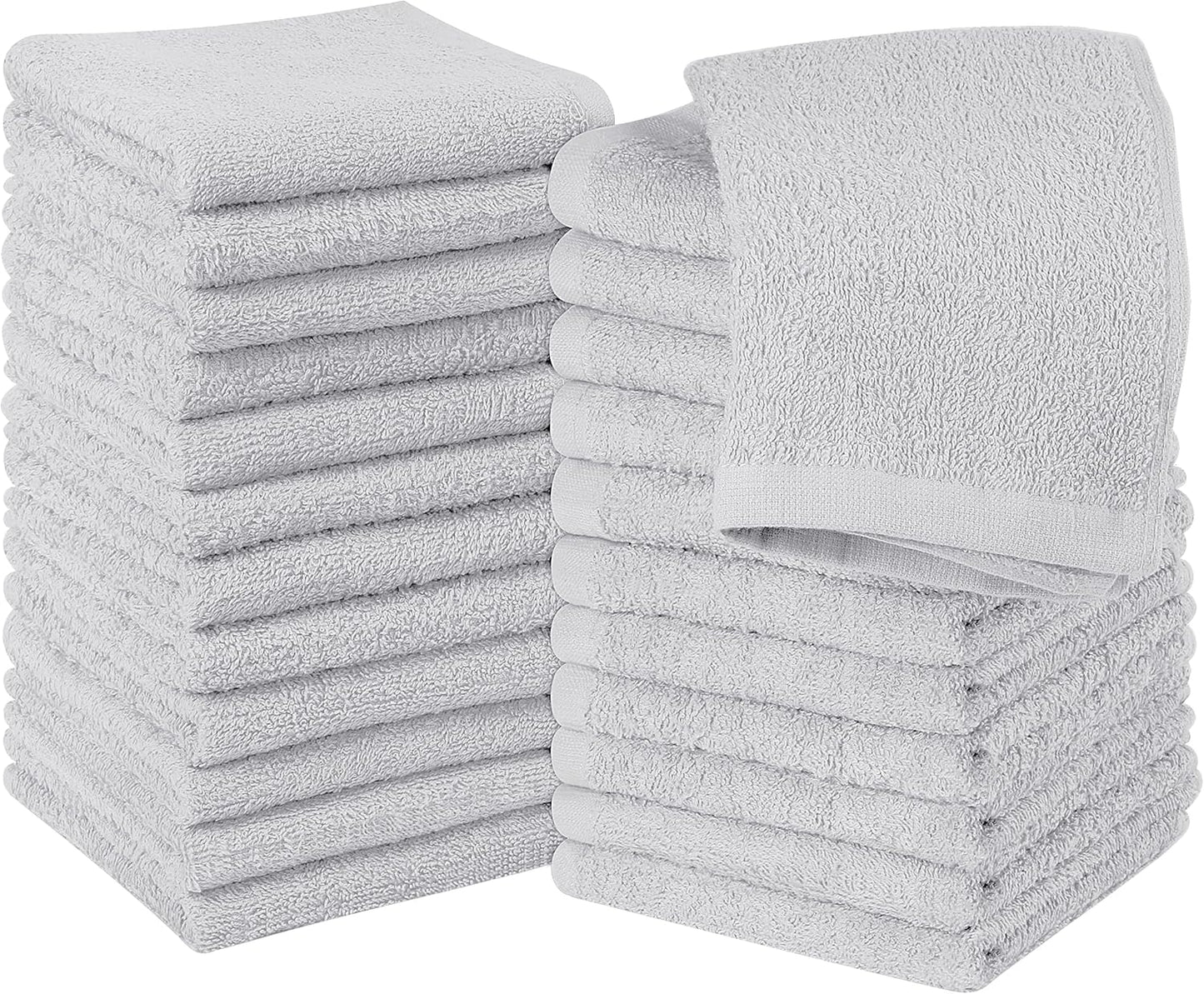 Utopia Towels 12 Pack Cotton Washcloths Set, 100% Ring Spun Cotton, Premium Flannel Face Cloths, Highly Absorbent and Soft Feel Fingertip Towels, Beige