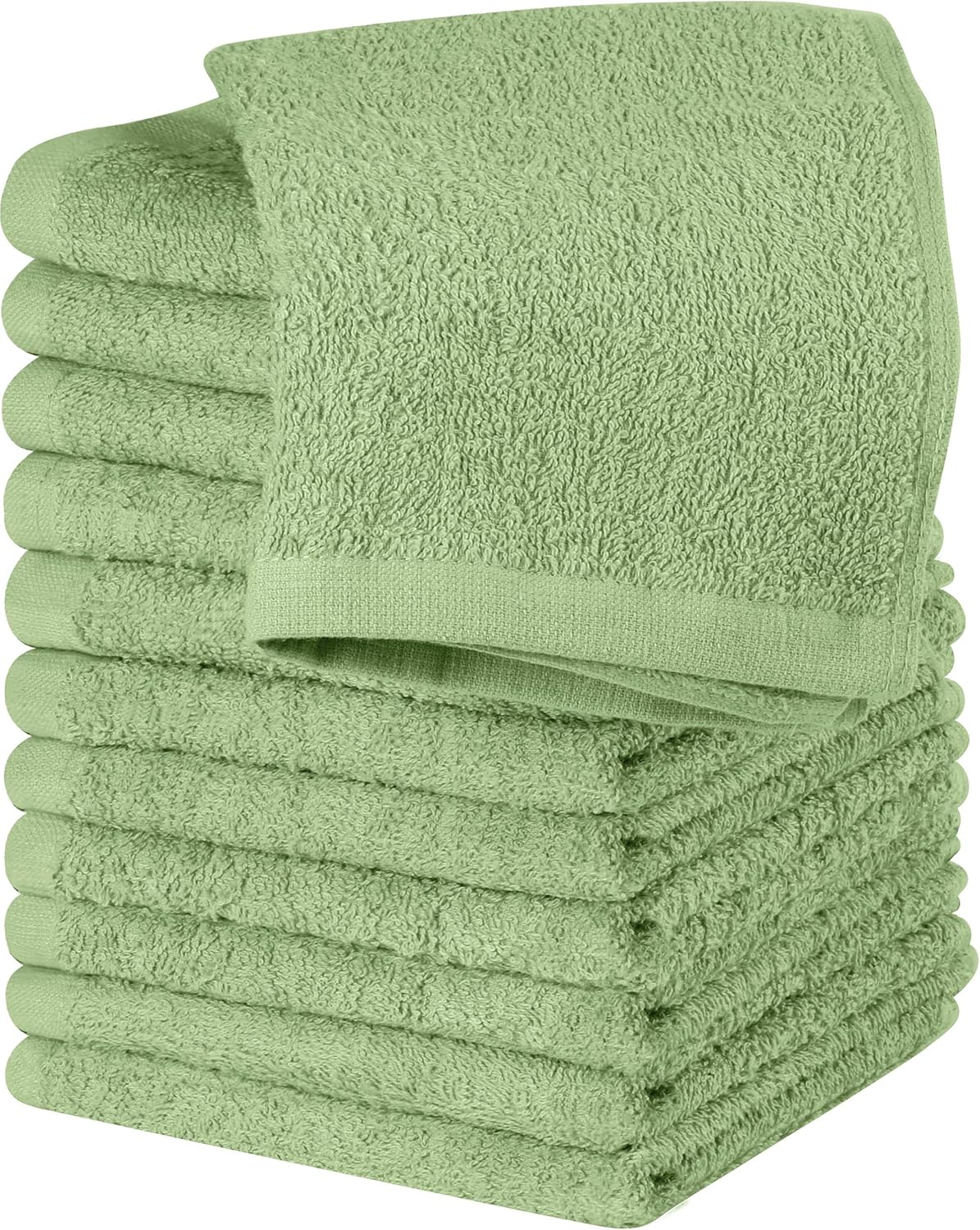 Utopia Towels 12 Pack Cotton Washcloths Set, 100% Ring Spun Cotton, Premium Flannel Face Cloths, Highly Absorbent and Soft Feel Fingertip Towels, Beige