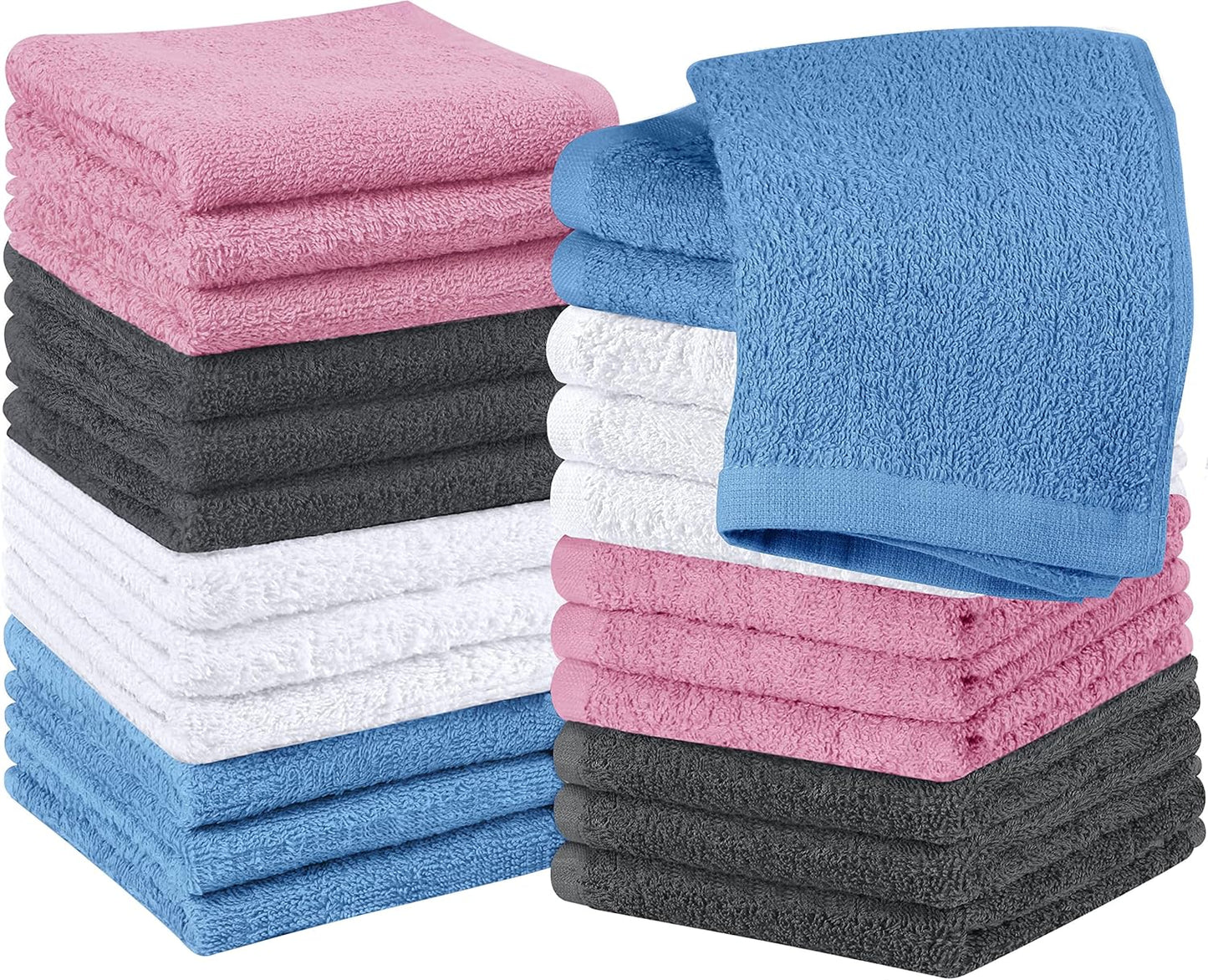 Utopia Towels 12 Pack Cotton Washcloths Set, 100% Ring Spun Cotton, Premium Flannel Face Cloths, Highly Absorbent and Soft Feel Fingertip Towels, Beige