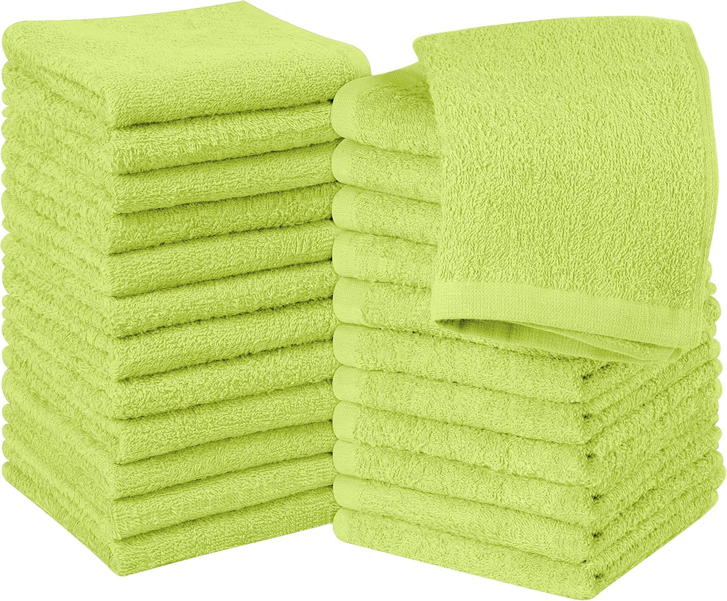 Utopia Towels 12 Pack Cotton Washcloths Set, 100% Ring Spun Cotton, Premium Flannel Face Cloths, Highly Absorbent and Soft Feel Fingertip Towels, Beige