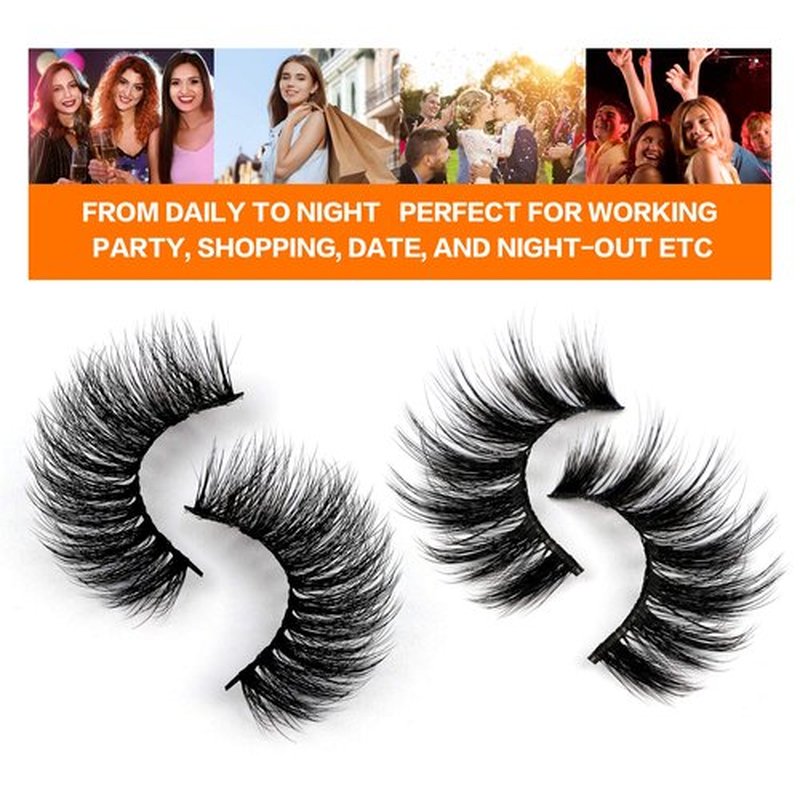 JIMIRE 20 Pairs False Eyelashes 2 Styles Mixed Fluffy Eyelashes Natural Volume Wispy Faux Mink Lashes Pack
