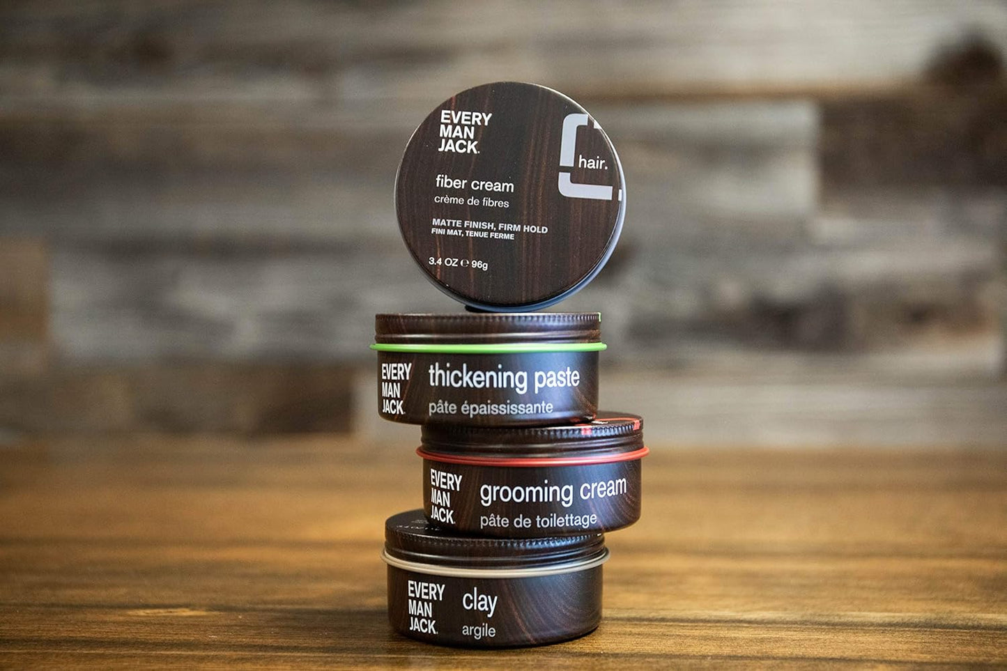 Every Man Jack Mens Fiber Cream - Add All Day Thickness and Texture with a Strong, Pliable Hold, Matte Finish, and Low Shine - Non-Greasy, For All Hair Types, Fragrance Free - 3.4-ounce - 1 Tin
