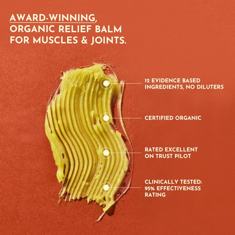 WholyMe Muscle Relief Balm - Joint and Muscle Balm Formulated with Arnica, Wintergreen and 9 Other Natural Ingredients to aid Post Workout Recovery and Soothe Aches and Tension