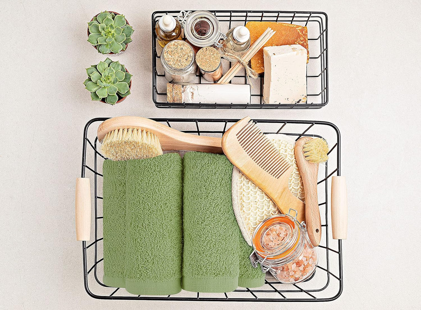 Utopia Towels 12 Pack Cotton Washcloths Set, 100% Ring Spun Cotton, Premium Flannel Face Cloths, Highly Absorbent and Soft Feel Fingertip Towels, Beige