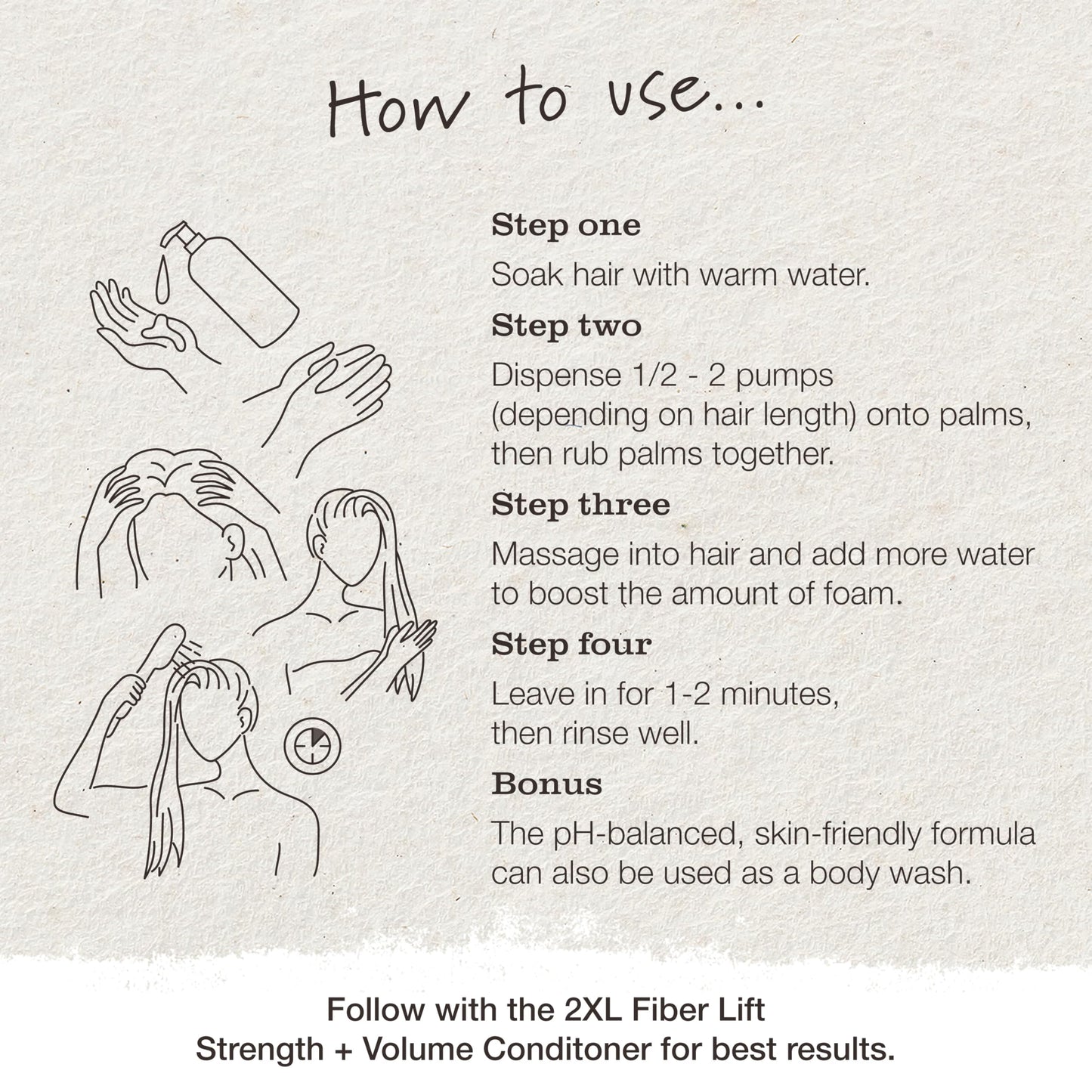 Tweak’d by Nature - 2XL Fiber Lift Strength + Volumizing Shampoo for Women, Almond and Vanilla Body Wash and Hair Shampoo, Sulfate Free, Paraben Free, Non Toxic, Vegan (Vanilla Waffle) (24oz)