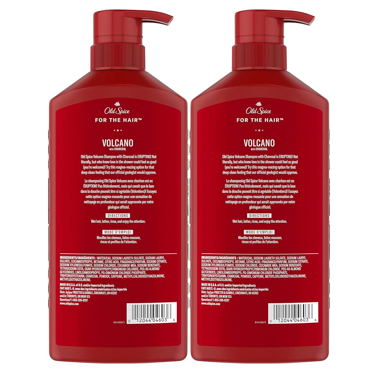 Old Spice Charcoal Shampoo for Men, 21.9 Oz Each, Twin Pack
