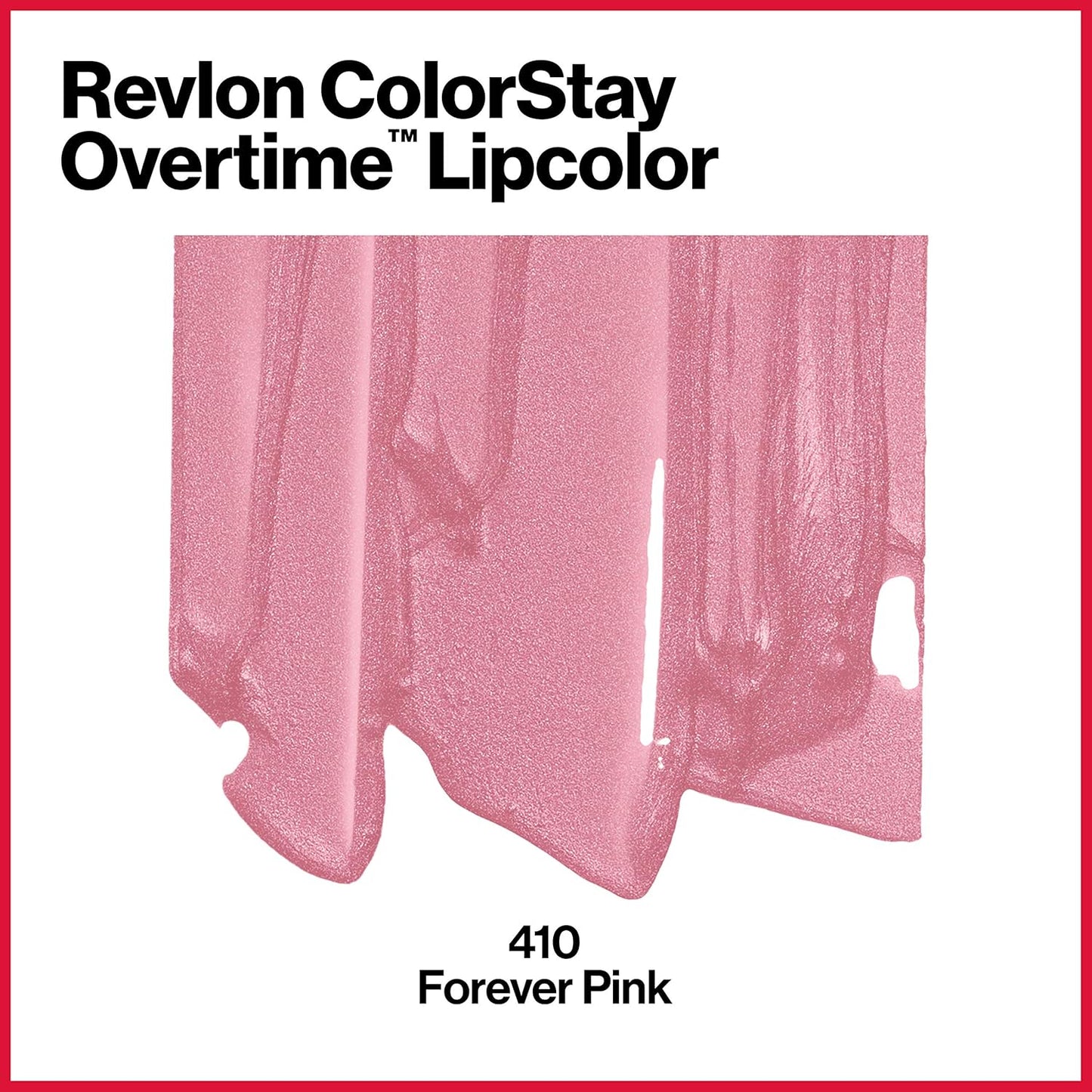 REVLON Liquid Lipstick with Clear Lip Gloss, ColorStay Face Makeup, Overtime Lipcolor, Dual Ended with Vitamin E in Pink, Forever Pink (410), 0.07 Oz
