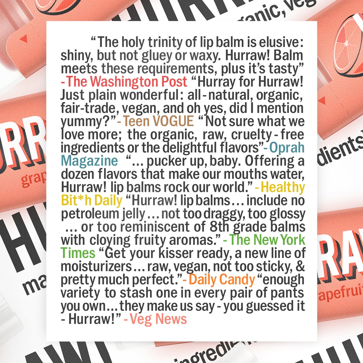 Hurraw! Grapefruit Lip Balm, 2 Pack: Organic, Certified Vegan, Cruelty and Gluten Free. Non-GMO, 100% Natural Ingredients. Bee, Shea, Soy and Palm Free. Made in USA