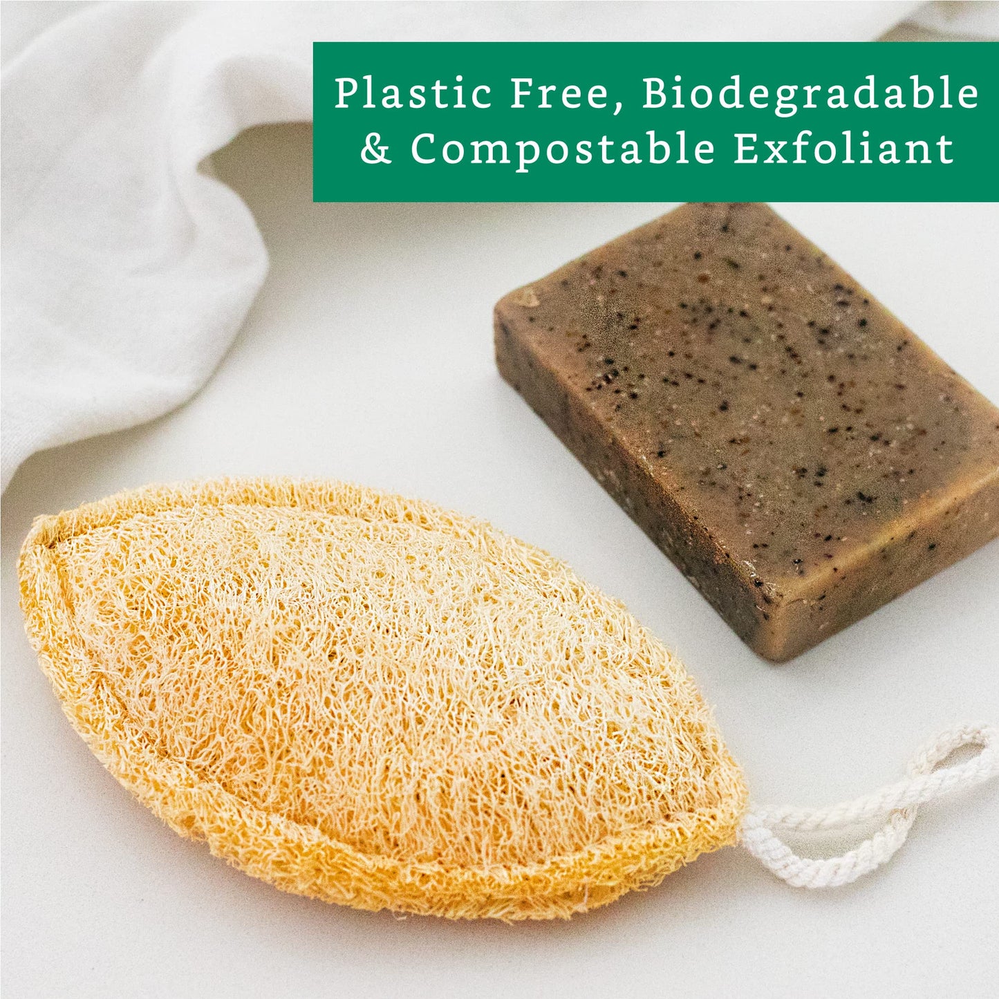 Natural Loofah Exfoliating Sponge (4 Pack) - Luffa Exfoliating Body Scrubber - Biodegradable Organic Loofah Sponge - Shower Luffa Sponges - Estropajos para el Cuerpo