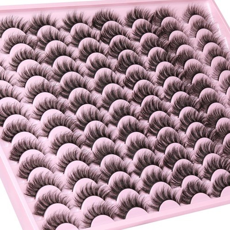 ALICE False Eyelashes Wholesale Fluttering Natural Lashes Mink Fluffy Cat Eye Strip Lashes 3D Curl Wispy Fake Lashes Pack 48 Pairs