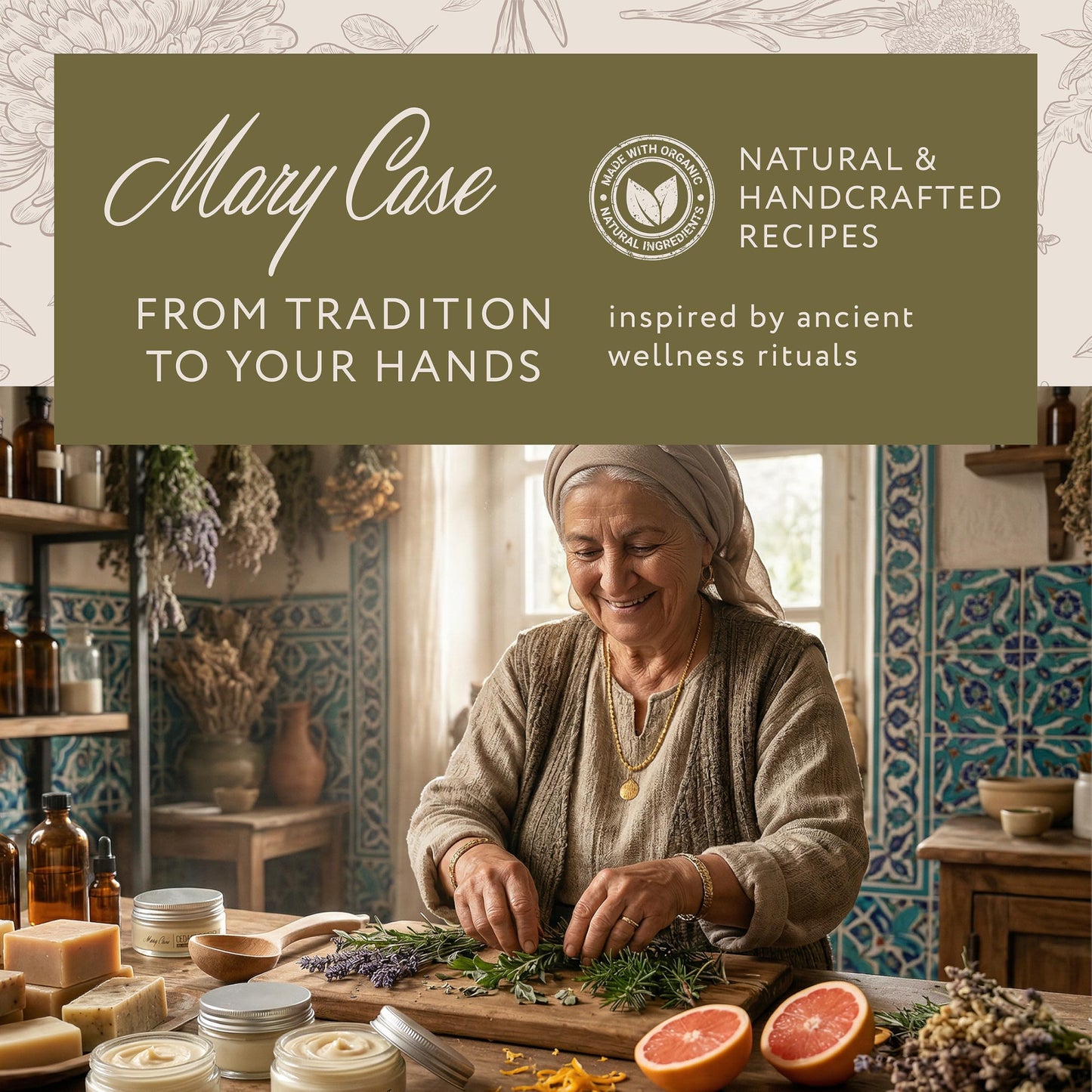 Mary Case Pine Tar Bar Soap Set of 4 | Natural Soap with Olive, Coconut & Pine Oils + Dried Mint | Vegan Bath Soap for Men & Women | Revitalizing & Soothing Skin Care