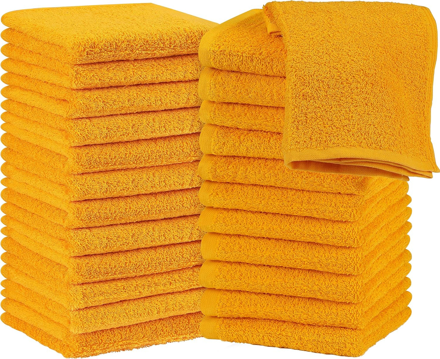 Utopia Towels 12 Pack Cotton Washcloths Set, 100% Ring Spun Cotton, Premium Flannel Face Cloths, Highly Absorbent and Soft Feel Fingertip Towels, Beige