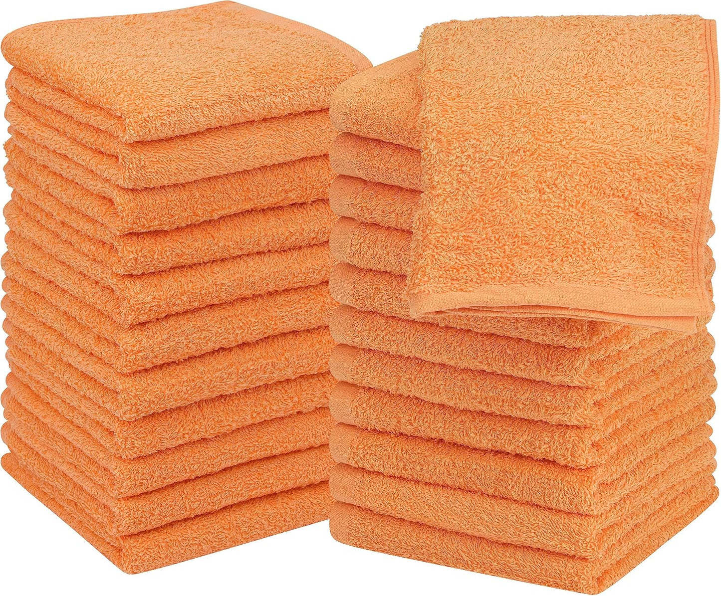 Utopia Towels 12 Pack Cotton Washcloths Set, 100% Ring Spun Cotton, Premium Flannel Face Cloths, Highly Absorbent and Soft Feel Fingertip Towels, Beige