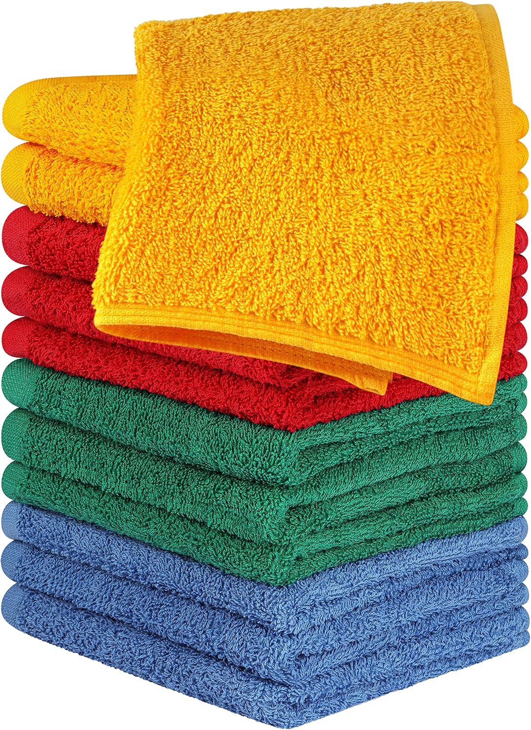 Utopia Towels 12 Pack Cotton Washcloths Set, 100% Ring Spun Cotton, Premium Flannel Face Cloths, Highly Absorbent and Soft Feel Fingertip Towels, Beige
