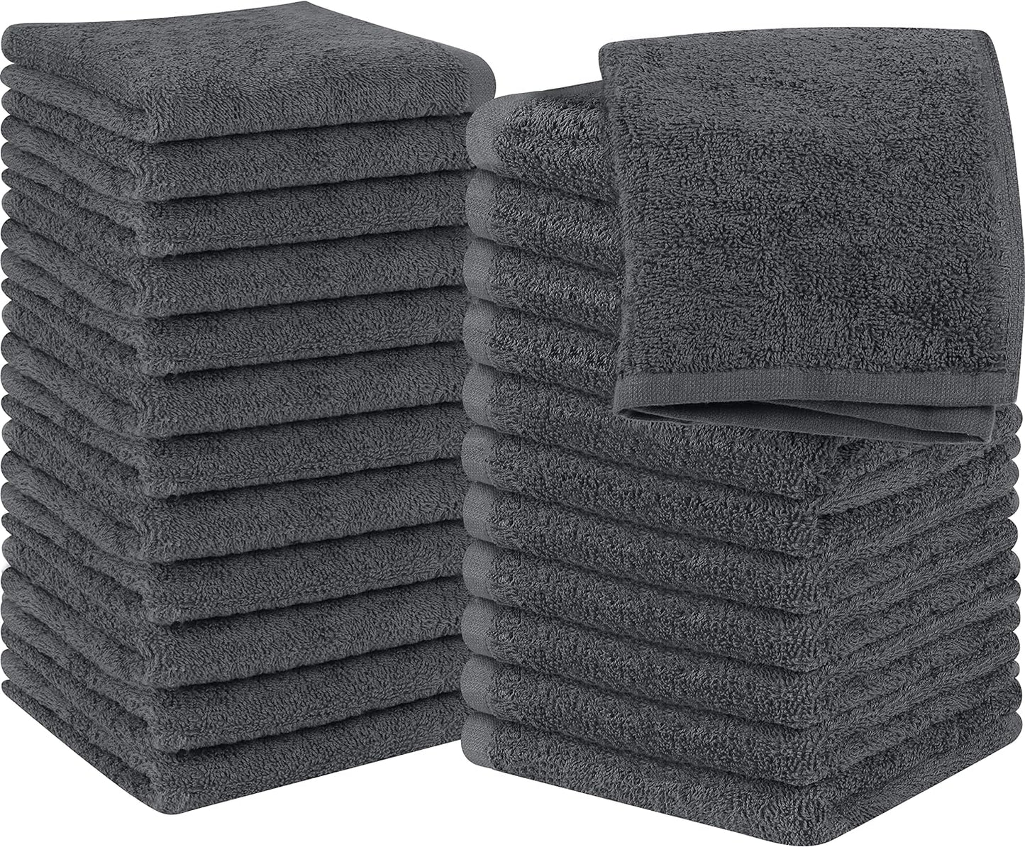 Utopia Towels 12 Pack Cotton Washcloths Set, 100% Ring Spun Cotton, Premium Flannel Face Cloths, Highly Absorbent and Soft Feel Fingertip Towels, Beige